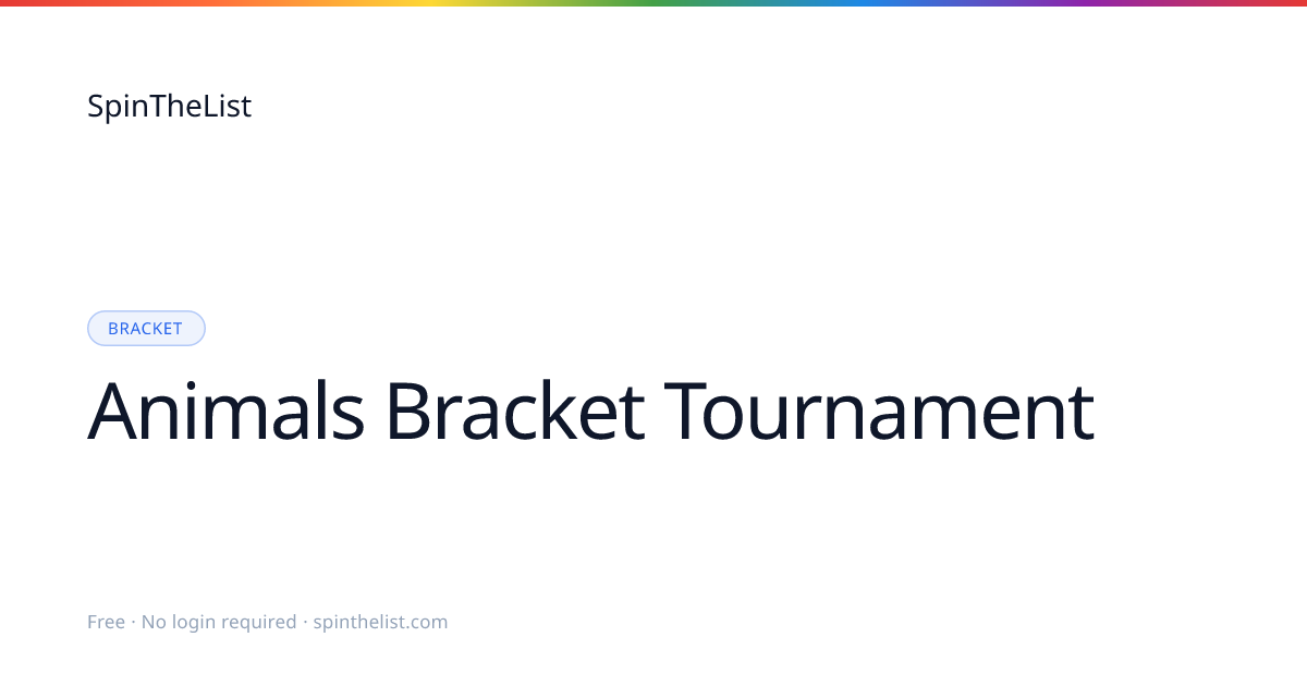Animals Bracket Tournament, Ultimate Animal Tournament | SpinTheList