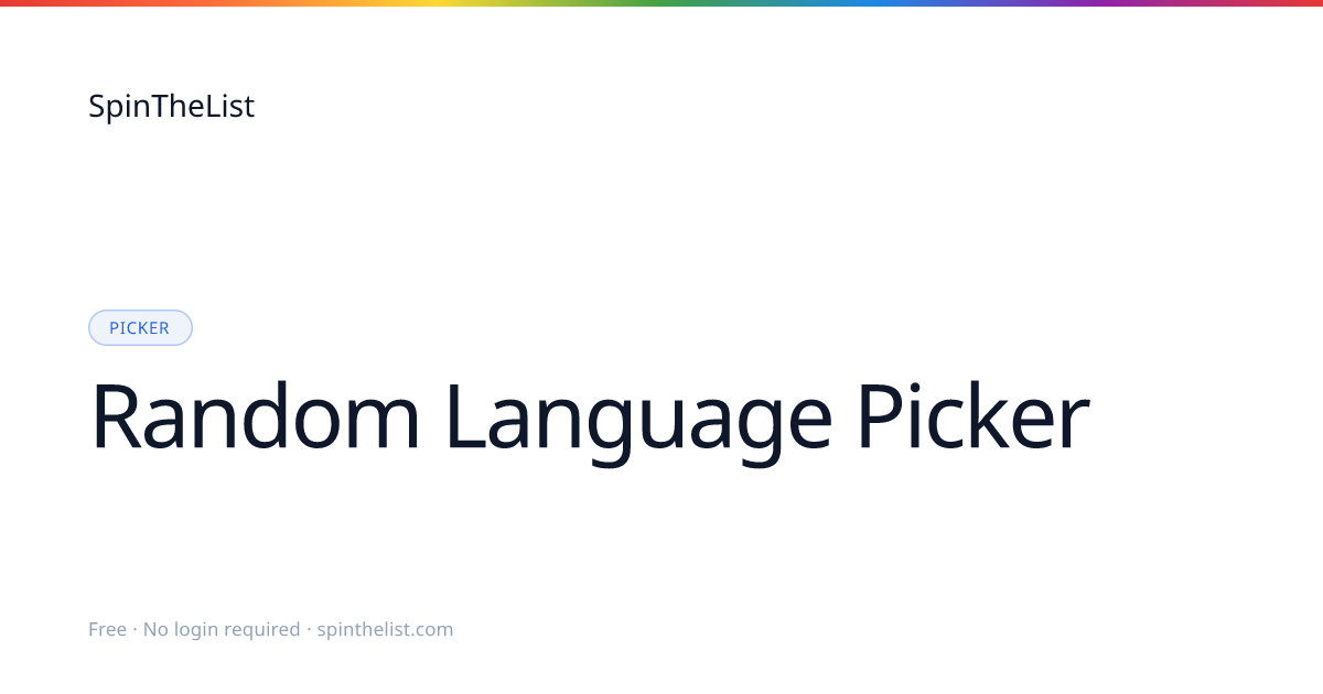 Random Language Picker Wheel | SpinTheList