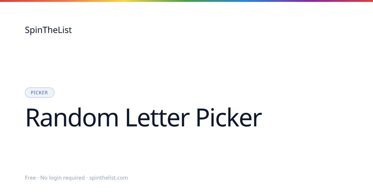 Random Letter Picker Wheel | SpinTheList