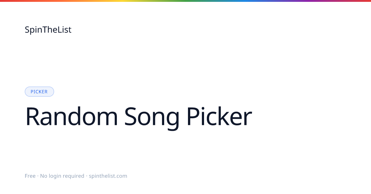 Random Song Picker Wheel | SpinTheList