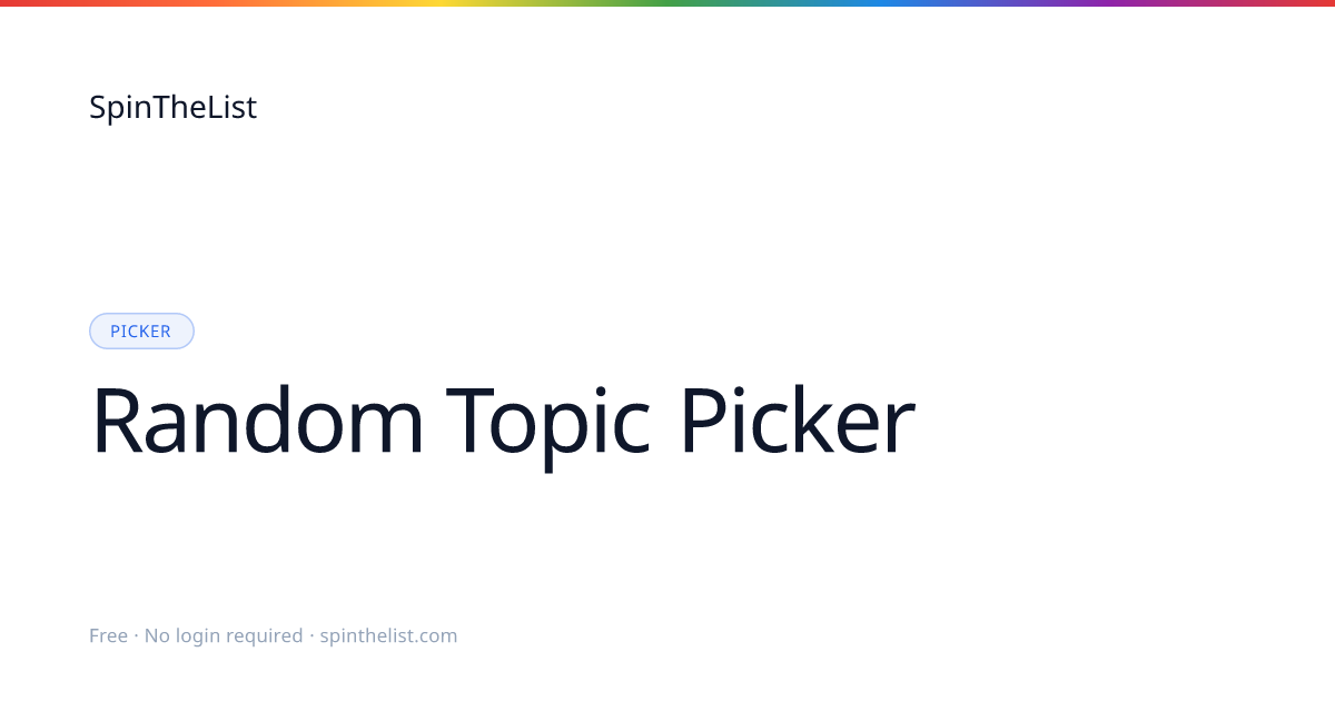 Random Topic Picker Wheel | SpinTheList