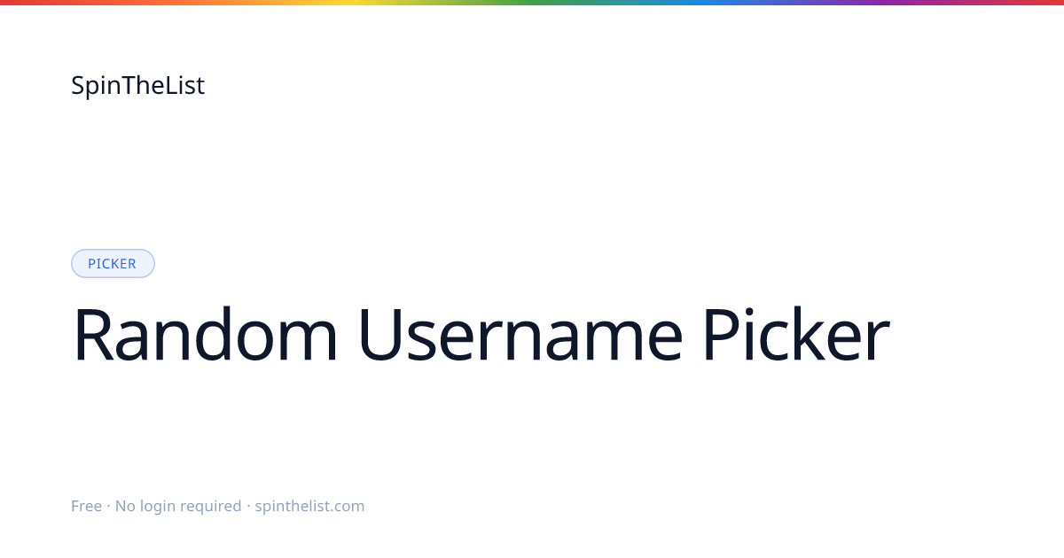 Random Username Picker Wheel, Username Generator | SpinTheList