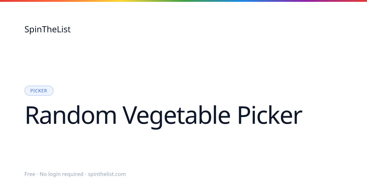 Random Vegetable Picker Wheel | SpinTheList