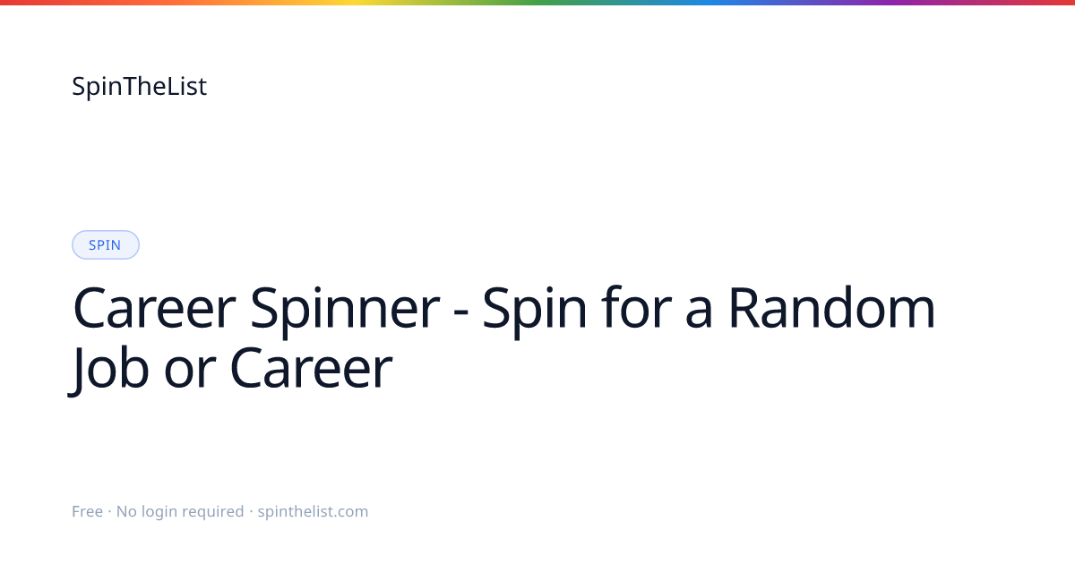Career Spinner, Random Job Picker Wheel | SpinTheList