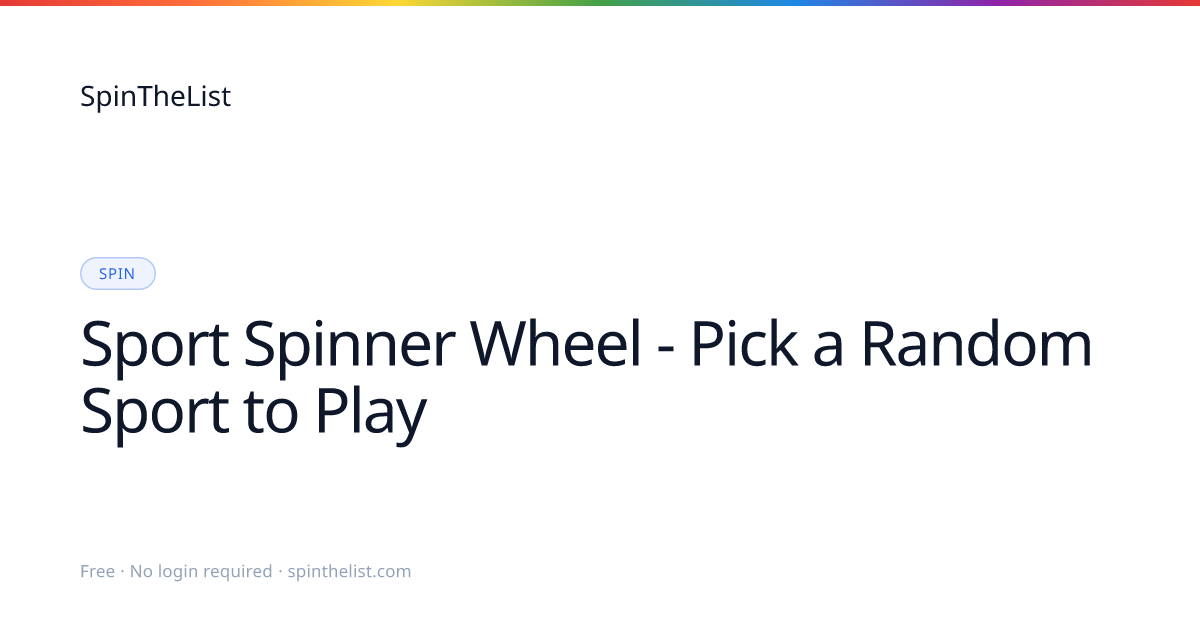 Spin for a Random Sport Wheel | SpinTheList