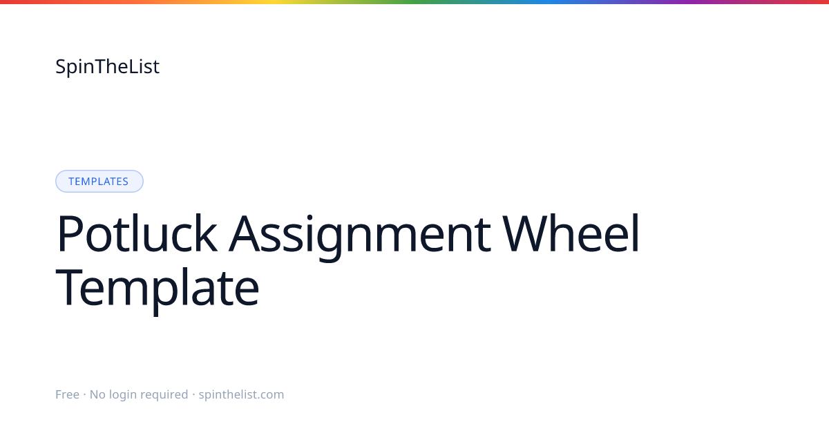 Potluck Assignment Wheel Template | SpinTheList