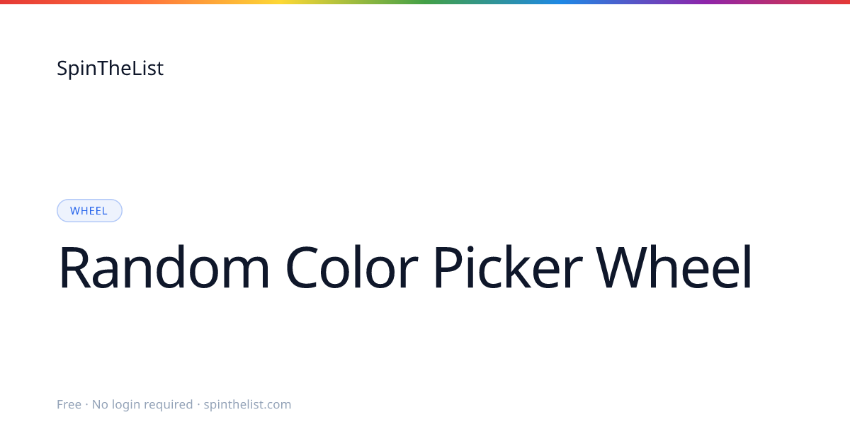 Random Color Picker Wheel | SpinTheList