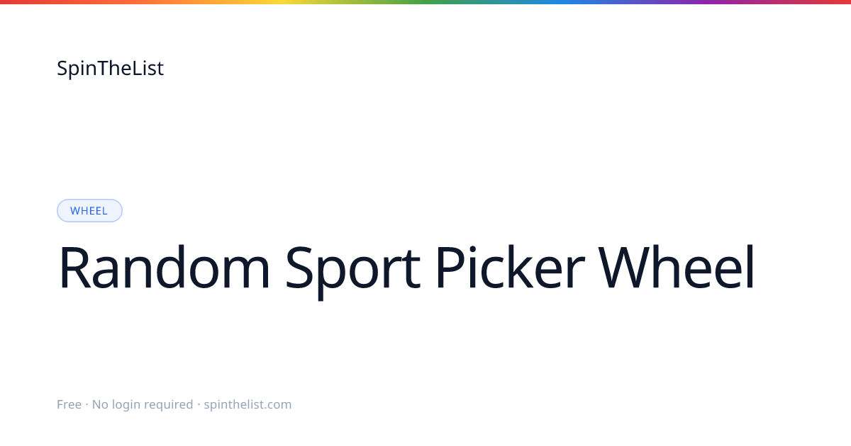 Random Sport Picker Wheel | SpinTheList